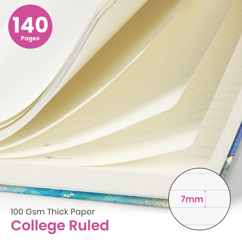 Taja Spiral Lined Journal for Women, Notebook for Work with Pretty Cover, 140 College Ruled Pages, Hardcover Notebook for Journaling, Note Taking, Bible Study, Color Splash - Image 2