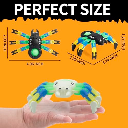 LENDOD Halloween Spider Transformable Fidget Toys Halloween Party Favors Bulk for Kids and Adults Glow in The Dark Halloween Treat Bags Gifts Pop Sensory Fidget Toys Home Party Decor15PCS - Image 5