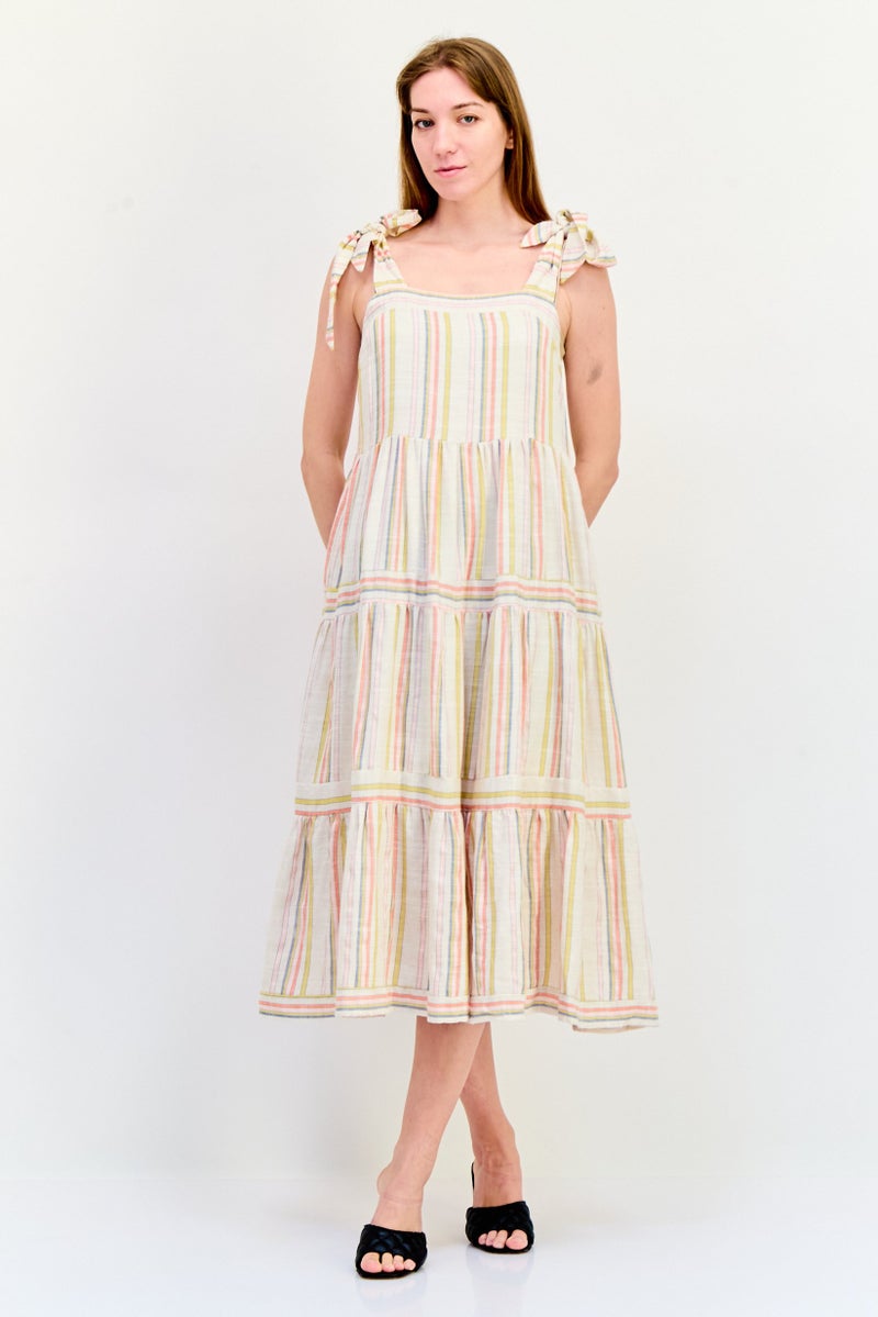SALSA Women Stripe Midi Dress, Multicolor - Image 1