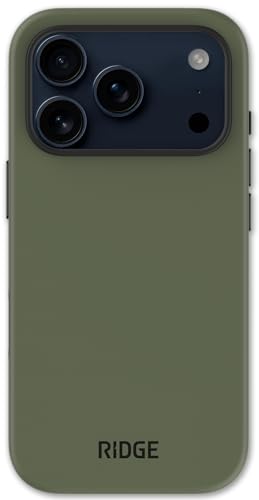 The Ridge Ridge Case Compatible with iPhone 17 PRO MAX - Compatible with MAGSAFE & Wireless Charging, Aluminum Control Buttons, Dual-Layer Construction, TPU Bumper with Drop Protection (Matte Olive) - Image 1
