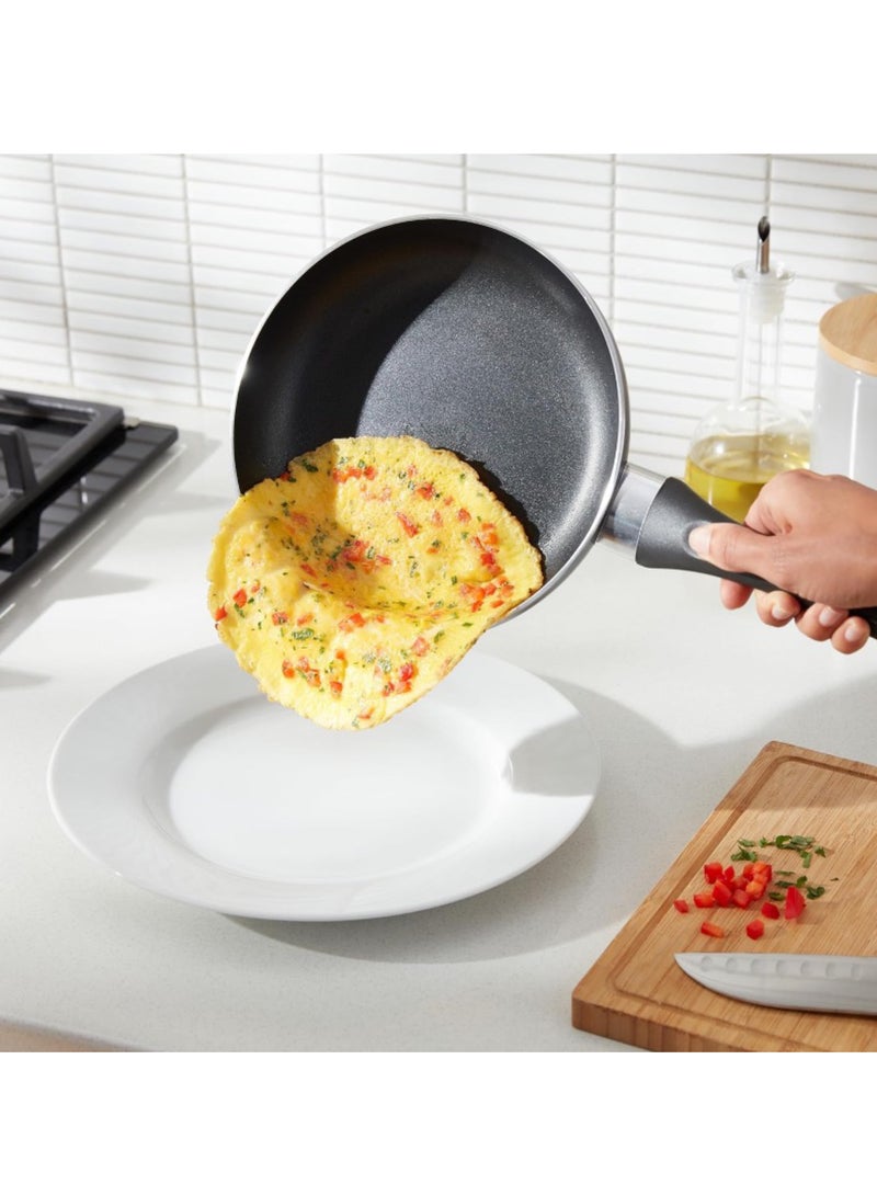 Sweet Home Cookware Set (9Pcs) Non Stick Kitchen Utensil Sets Aluminum Cooking Essentials Pan Set (Silver) - Image 2