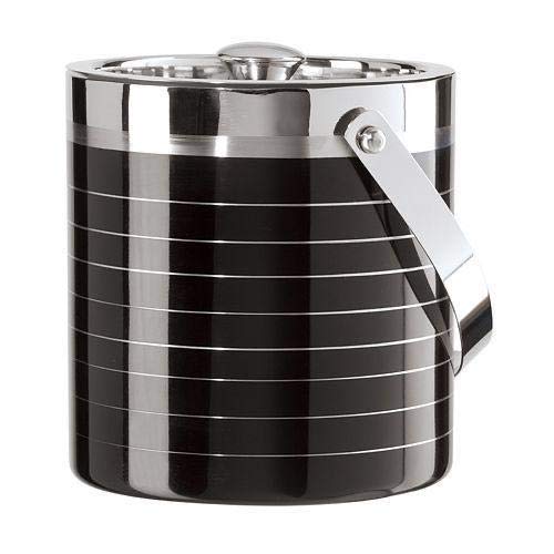 TAGROCK Double Walled Stainless Steel Insulated Ice Bucket with Lid & Ice Tong, Black Stripe, 1750ml - Image 3