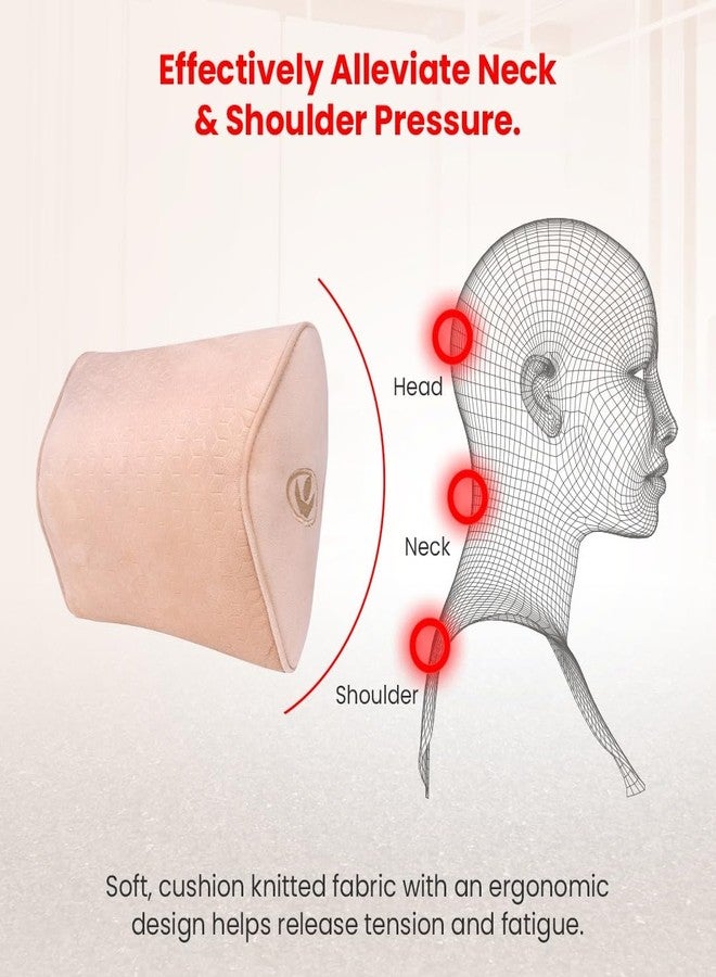 CARMATE Car Neck Rest Pillows, Memory Foam Pillows, Neck Rest for Car, Car Pillow, Neck Pillow for Car, Car Head Rest Pillow, Neck Support for Car, Car Pillows & Cushions, for All Cars - Beige - Image 4