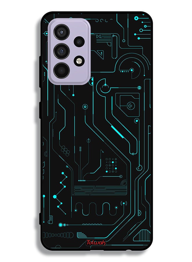 Tolwak Samsung Galaxy A52 4G Protective Case Cover Digital Art Circuits Minimalism Multiple Display - Image 1