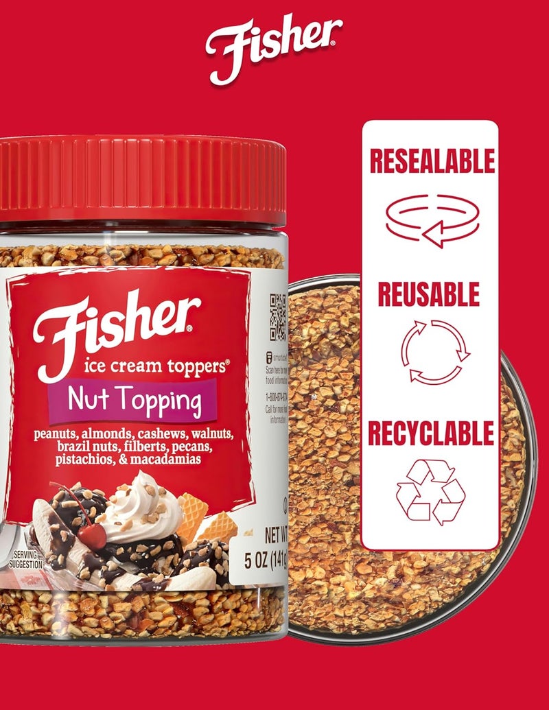 FISHER فيشر نات توبينج بيست - جرة 5 أونصات من المكسرات المشكلة للآيس كريم - Image 4