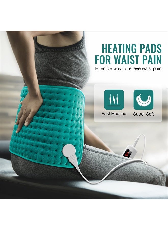 MEETMET Electric Heating Pads for Back Neck Shoulder Pain Relief, Gifts for Women, Men, Mom, Dad, Christmas, Mothers Day, Fathers Day with Auto Shut Off & 6 Heat Settings, Moist Dry Heat Options - Image 3