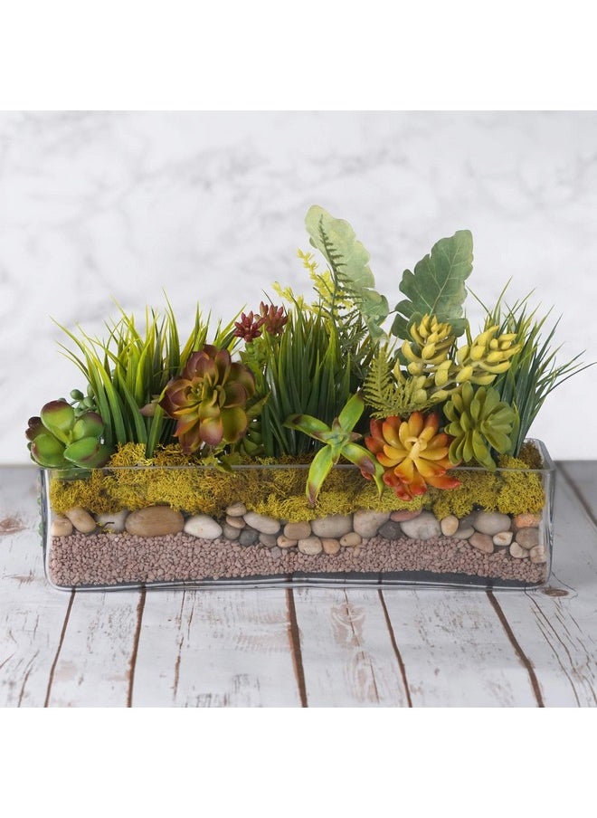 CYS EXCEL Glass Rectangle Vase (H:4" Open:16"X4") | Multiple Size Choices Rectangular Flower Vase Centerpieces | Decorative Wedding Centerpiece Vases | Glass Terrarium Container  - Image 4