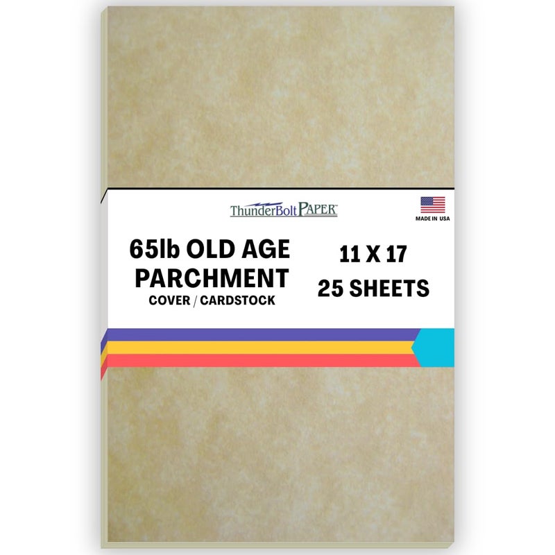 25 Old Age Parchment 65lb Cover Paper Sheets 11 X 17 Inches Cardstock Weight Colored Sheets 11X17 TabloidLedger Size Printable Old Parchment Semblance Through The Processing of The Pulp
