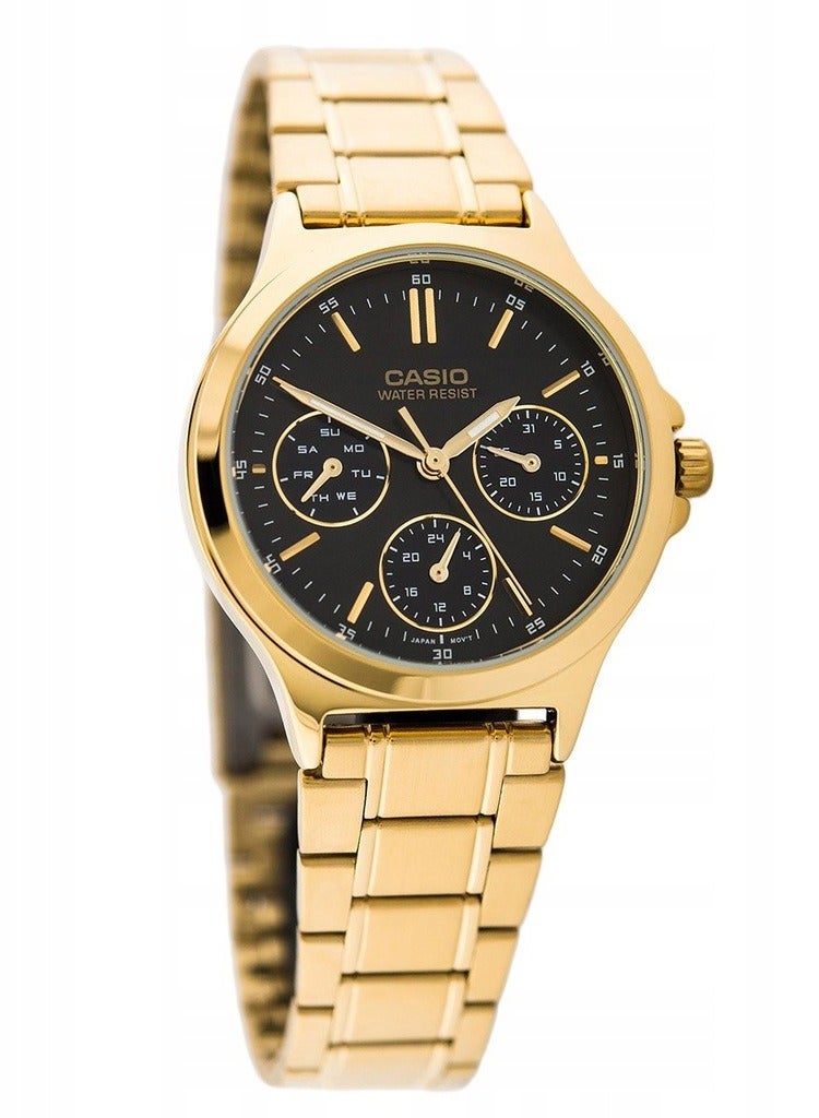 CASIO Analog Multifunctional Stailnless Steel Gold Tone Unisex Watch MTP/LTP-V300G-1AVDF - Image 5