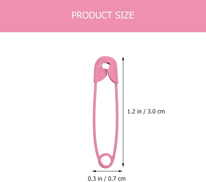 Healifty 100pcs Pink Sewing Pins Safety Pins for Clothes Multipurpose Clips for Craft Making and Handmade Accessories - Image 2