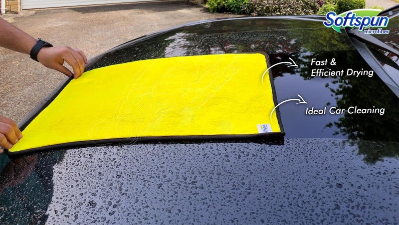 SOFTSPUN 900 GSM Microfiber Double Layered Silk Banded Edge Cloth 40x60 Cms 2 Piece Towel Set Extra Thick Microfiber Cleaning Cloths Perfect for Bike Auto Cars Both Interior and Exterior.â€¦ - Image 4