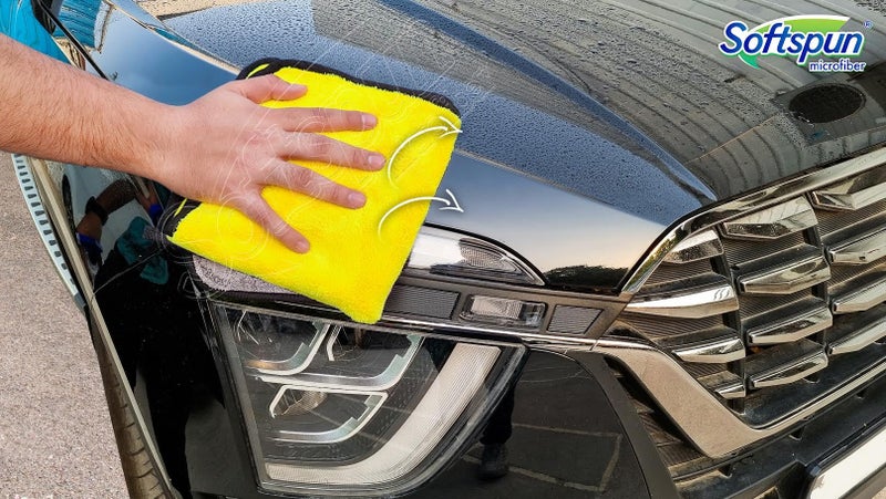 SOFTSPUN 900 GSM Microfiber Double Layered Silk Banded Edge Cloth 40x60 Cms 2 Piece Towel Set Extra Thick Microfiber Cleaning Cloths Perfect for Bike Auto Cars Both Interior and Exterior.â€¦ - Image 5