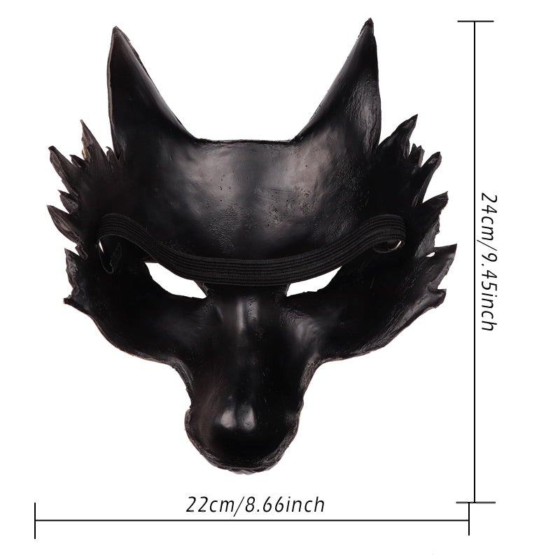 L'VOW Skeletal Wolf Masks Adult Half Face Anubis Mask Party Animal Skull Mask Halloween Werewolf Cosplay Costume Masquerade Accessories(GoldBlack) - Image 5