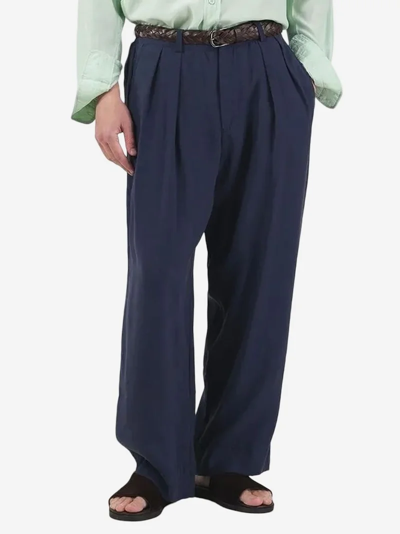 Giesto GIESTO Mid Waist Wide Leg Pleated Trousers