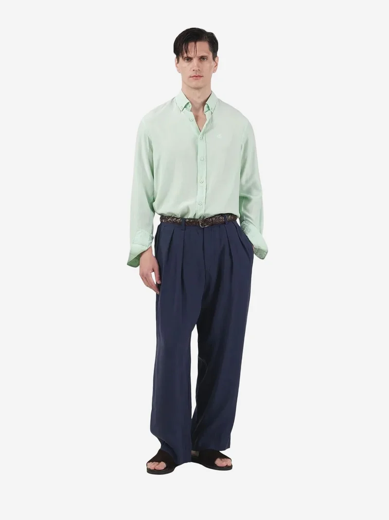 Giesto GIESTO Mid Waist Wide Leg Pleated Trousers