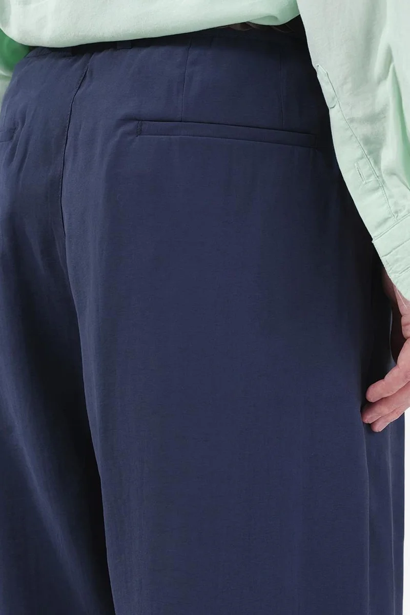 Giesto Navy Blue GIESTO Mid Waist Wide Leg Pleated Trousers for Men | Best Price UAE
