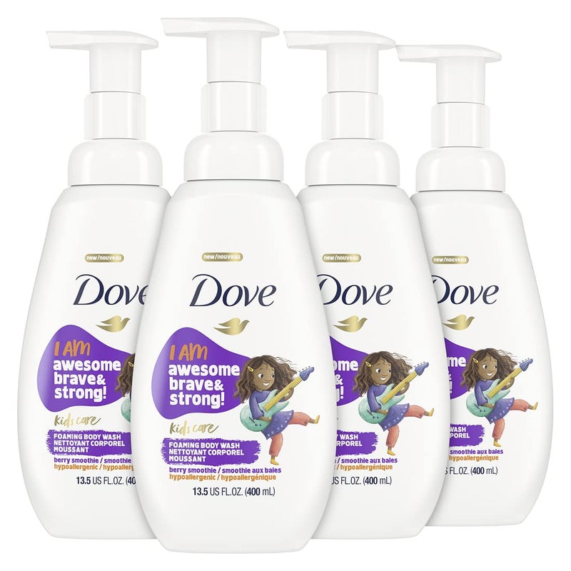 Dove Foaming Body Wash For Kids 4 Count Berry Smoothie Hypoallergenic Skin Care 135 oz