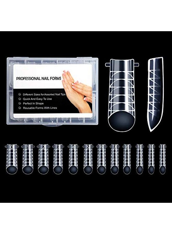 NMKL38 120Pcs Clear Dual Nail Forms Full Cover False Nail Tips Arched For Poly Nail Gel Extension Mold (U Shape) - Image 1