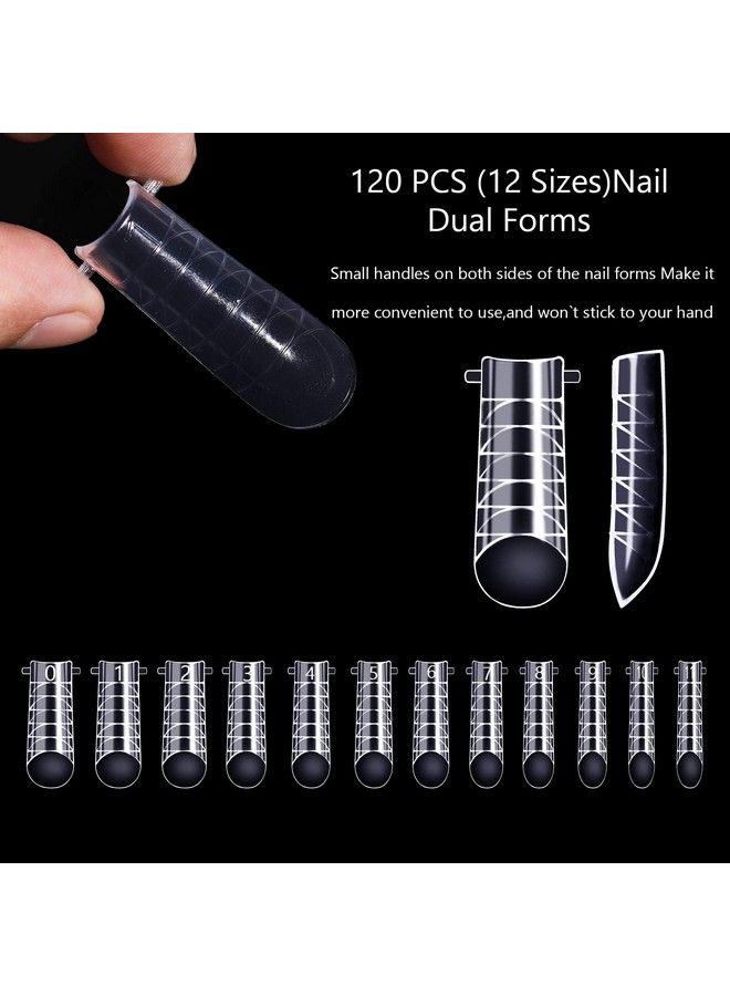 NMKL38 120Pcs Clear Dual Nail Forms Full Cover False Nail Tips Arched For Poly Nail Gel Extension Mold (U Shape) - Image 4