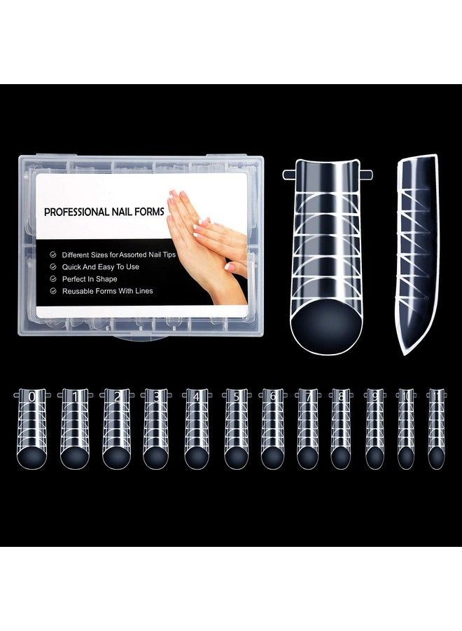 NMKL38 120Pcs Clear Dual Nail Forms Full Cover False Nail Tips Arched For Poly Nail Gel Extension Mold (U Shape) - Image 2