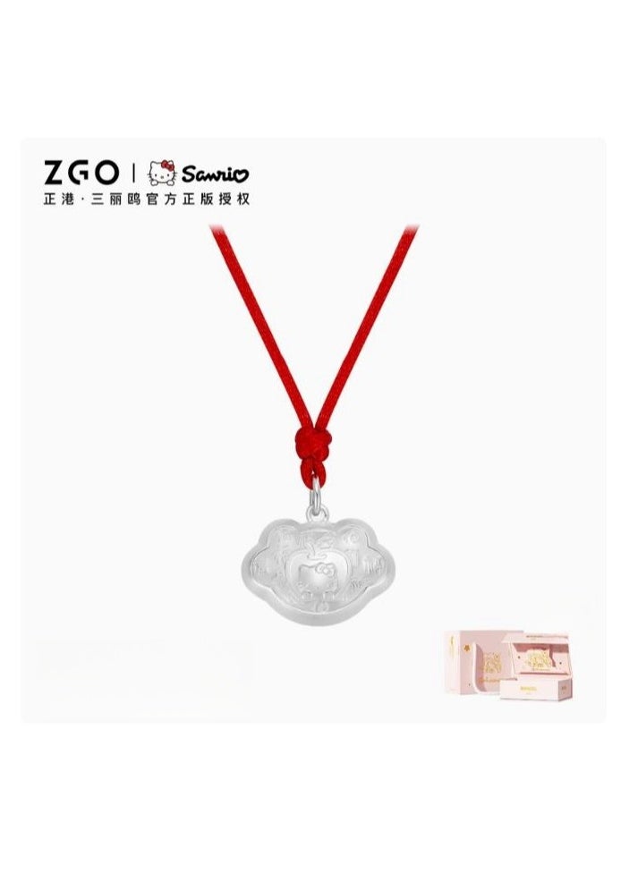 ZGO Full Silver 999 Longevity Lock Necklace, Baby's Hundred Day Full Moon One Year Gift  - Image 1