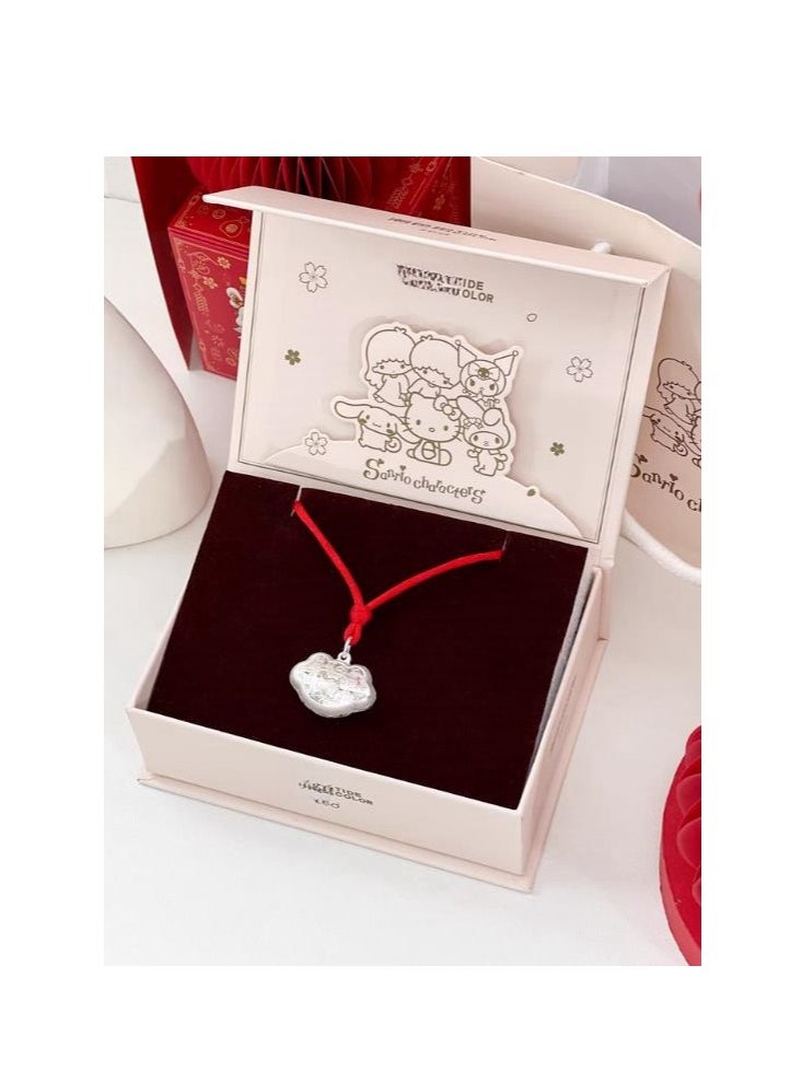ZGO Full Silver 999 Longevity Lock Necklace, Baby's Hundred Day Full Moon One Year Gift  - Image 2