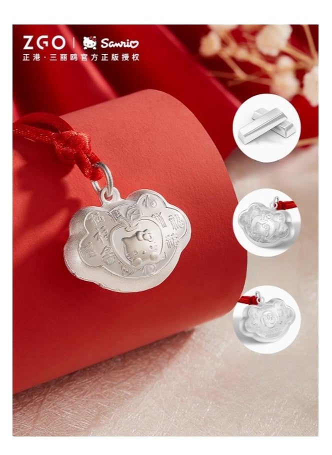 ZGO Full Silver 999 Longevity Lock Necklace, Baby's Hundred Day Full Moon One Year Gift  - Image 5