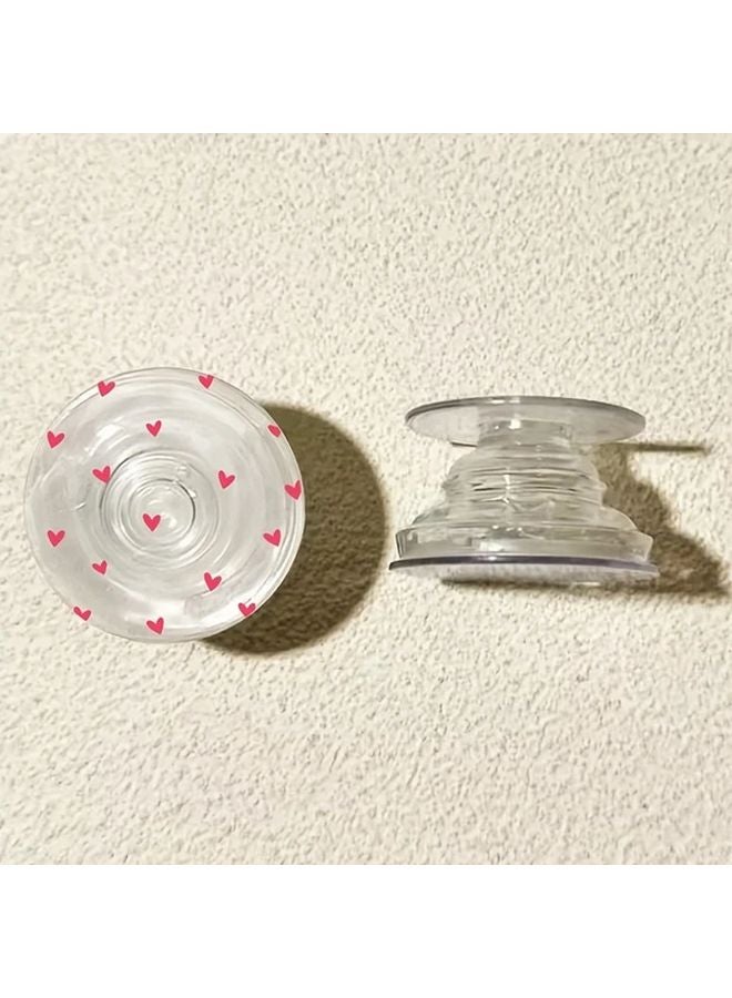 Rose Red Heart Phone Holder Portable Adjustable Stand With Suction Cup Base - Image 1