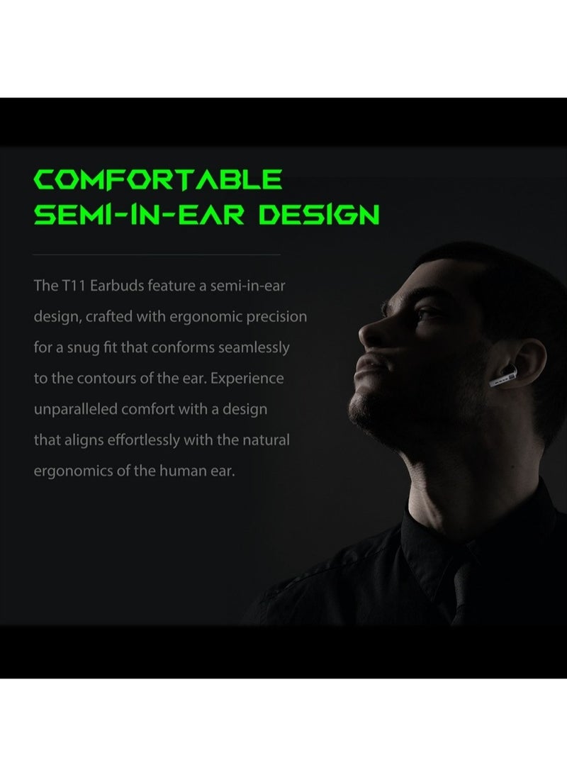 Black Shark T11 Wireless Bluetooth Earbuds with Active Noise Canceling, Bluetooth 5.3, 30 Hour Battery Life (Gray)