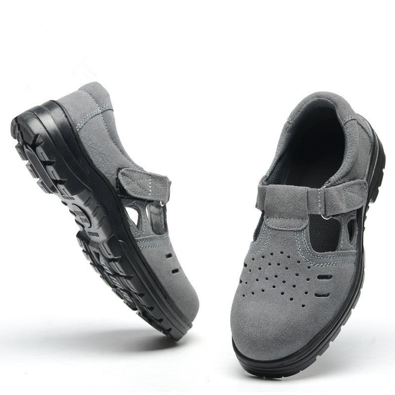 Labor Protection Shoes, Anti-Smash And Anti-Puncture, Summer Breathable Sandals, Safety Protective Work Shoes, Non-Slip, Wear-Resistant, Lightweight Cowhide Shoes - Image 2