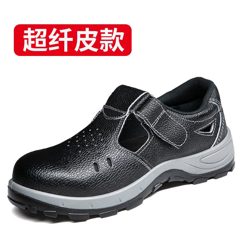 Labor Protection Shoes, Anti-Smash And Anti-Puncture, Summer Breathable Sandals, Safety Protective Work Shoes, Non-Slip, Wear-Resistant, Lightweight Cowhide Shoes - Image 1