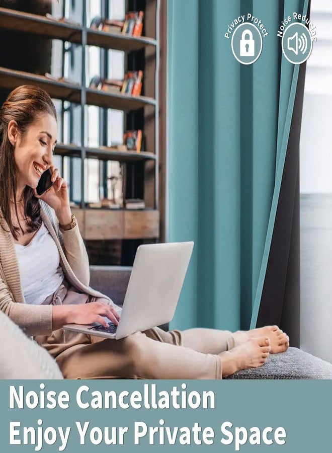 BGment Thermal Insulated 100% Blackout Curtains for Bedroom with Black Liner, Double Layer Full Room Darkening Noise Reducing Rod Pocket Curtain (52 x 54 Inch, Sea Teal, 2 Panels) - Image 5