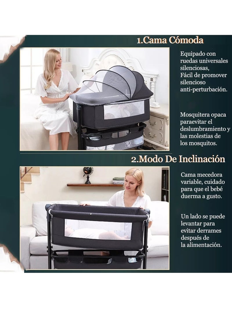 Gonice - Baby Playpen Crib Adjustable Height Bed With Mosquito Net - Image 1