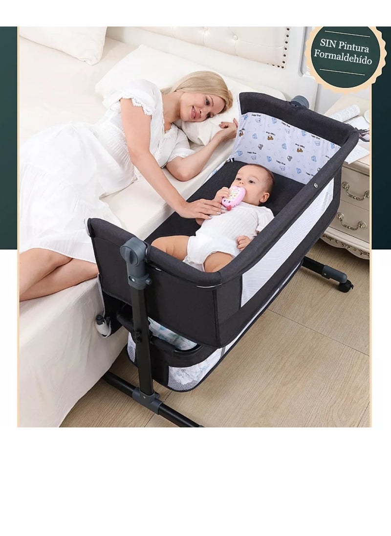 Gonice - Baby Playpen Crib Adjustable Height Bed With Mosquito Net - Image 1