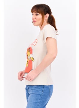nickelodeon Women Crew Neck Short Sleeve Graphic Print T Shirt, Light Grey Combo  - Image 2