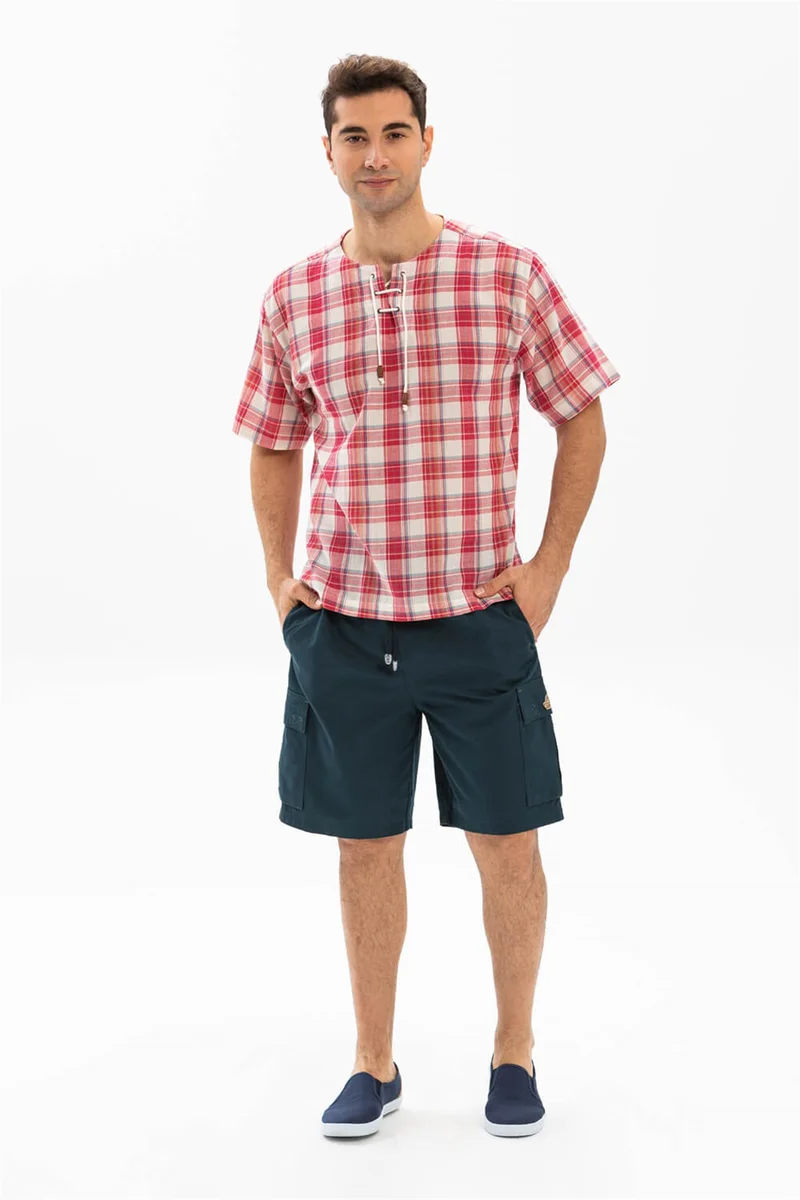 Eliş Şile Bezi Gabardine Elastic Men's Shorts Petrol Ptrl