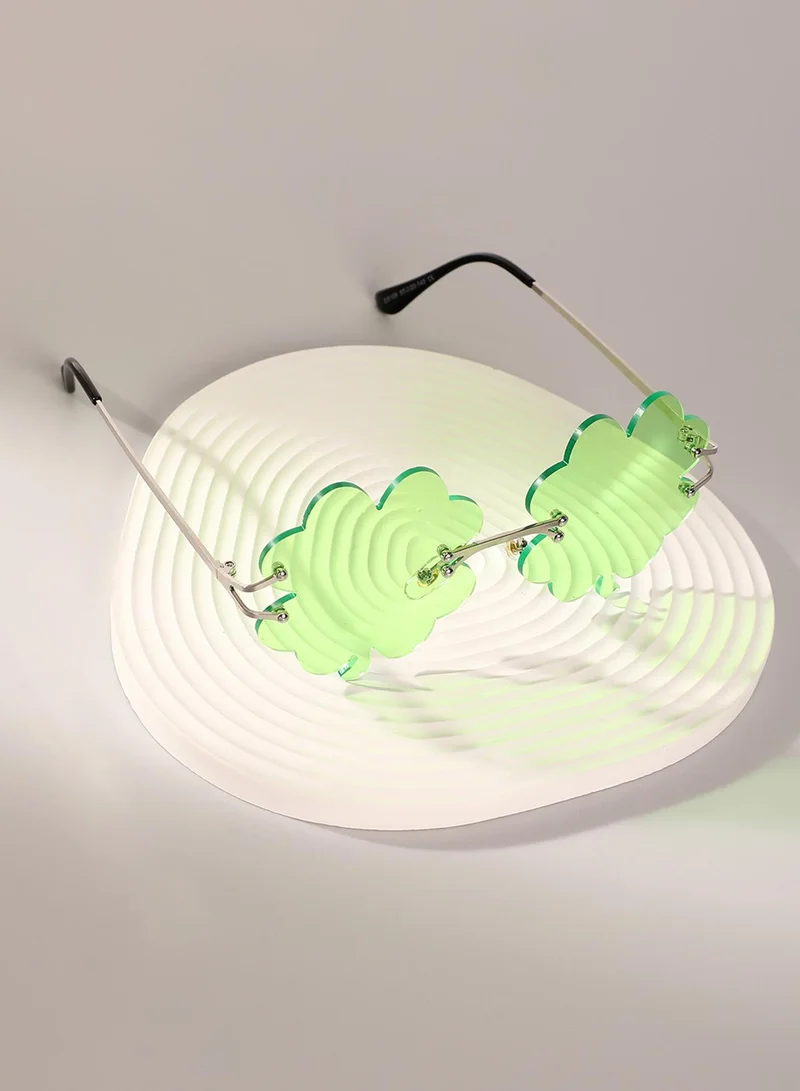 Haute Sauce The Clover Rave Round Sunglasses - Shamrock Green