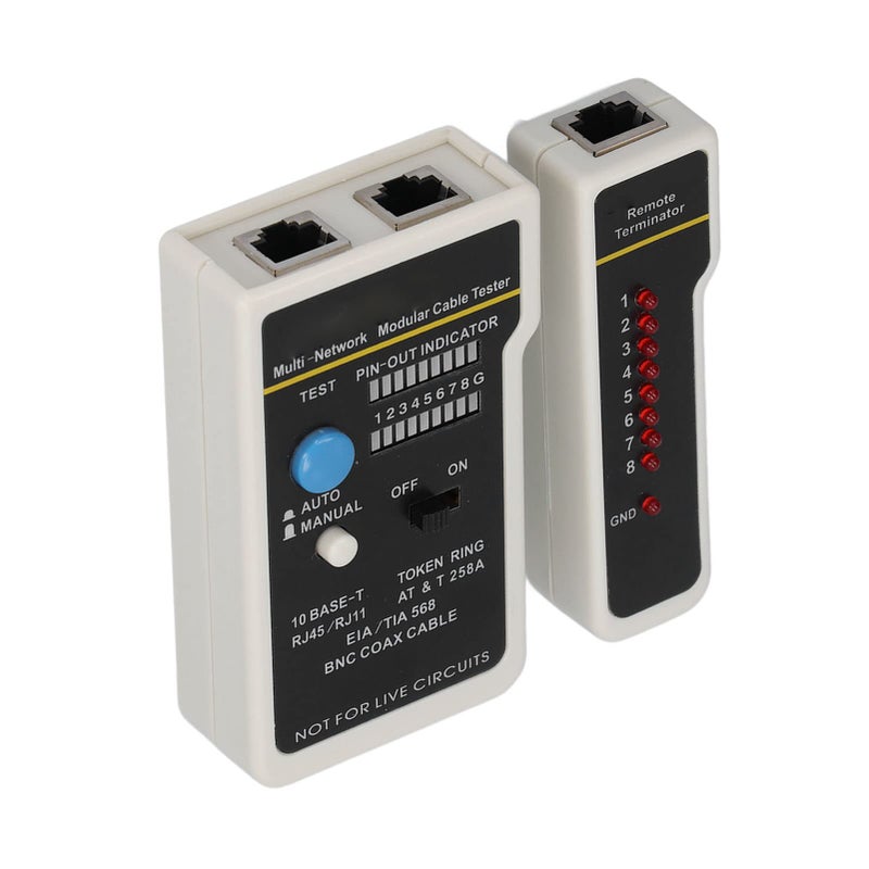 جهاز فحص كابل الشبكة التلقائي لأسلاك RJ45 RJ11 UTP STP مع غلاف ABS مريح - Image 5
