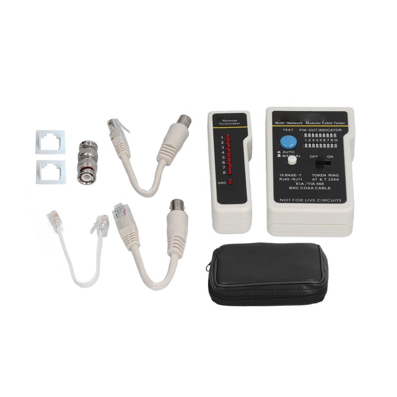 جهاز فحص كابل الشبكة التلقائي لأسلاك RJ45 RJ11 UTP STP مع غلاف ABS مريح - Image 2