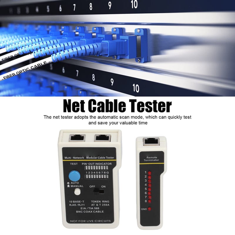 جهاز فحص كابل الشبكة التلقائي لأسلاك RJ45 RJ11 UTP STP مع غلاف ABS مريح - Image 3