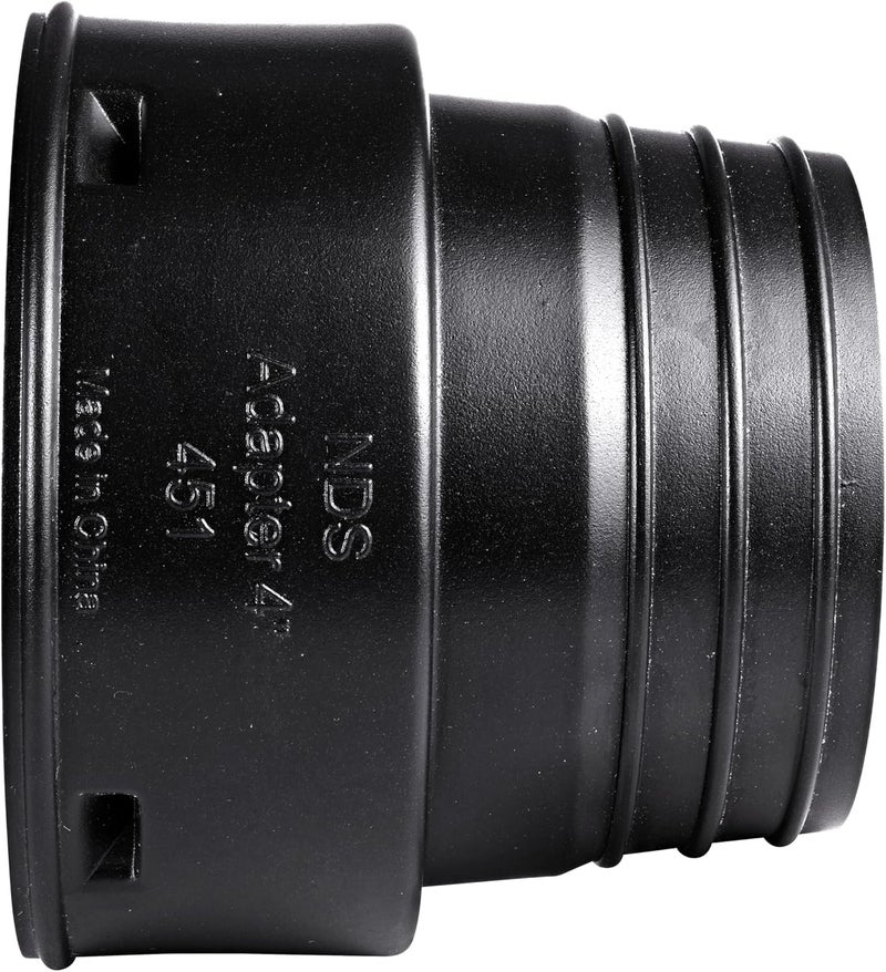 NDS 451 HDPE Corrugated Adapter, 4-Inch, for Spigot X 4 inch Corrugated Hub Connections, for use with 4 inch Drain Pipes & Fittings, Black - Image 4