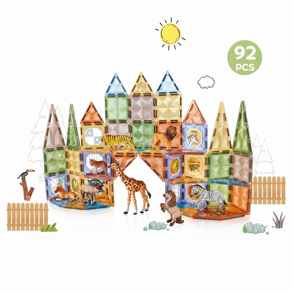 The Zoo Magnetic Building Blocks 92 Pieces - CH1196
