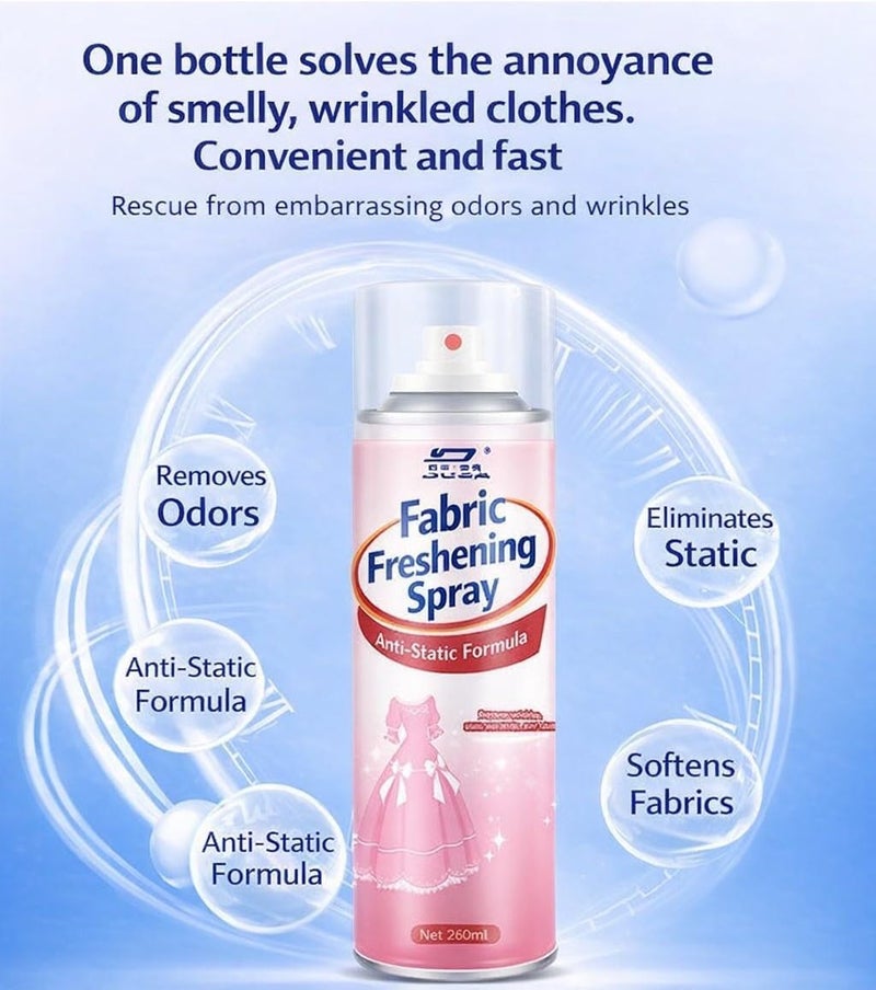CL-2 Wrinkle Remover Spray for Clothes 260ml – Instant Fabric Straightening & Ironing Spray No Iron, Deodorizer & Refresher for Clothes, Travel, Home, Office, Safe on All Fabric Types - Image 2