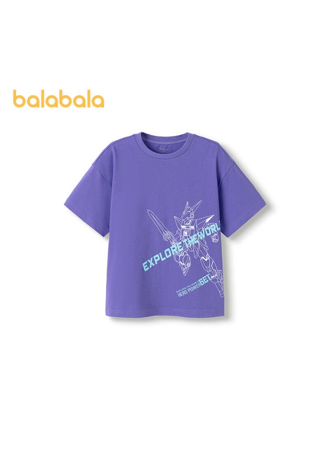 Balabala Boys' Short Sleeve T-shirt Children's Baby Top Summer Children's Clothing Quick-drying Parent-child Base Shirt 208225117102 - Image 4