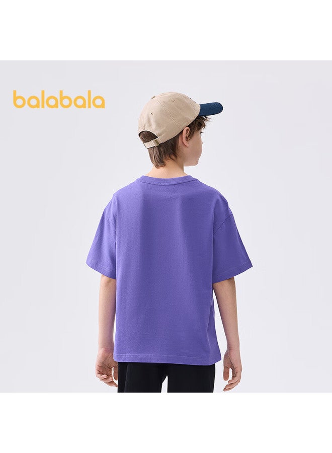 Balabala Boys' Short Sleeve T-shirt Children's Baby Top Summer Children's Clothing Quick-drying Parent-child Base Shirt 208225117102 - Image 3