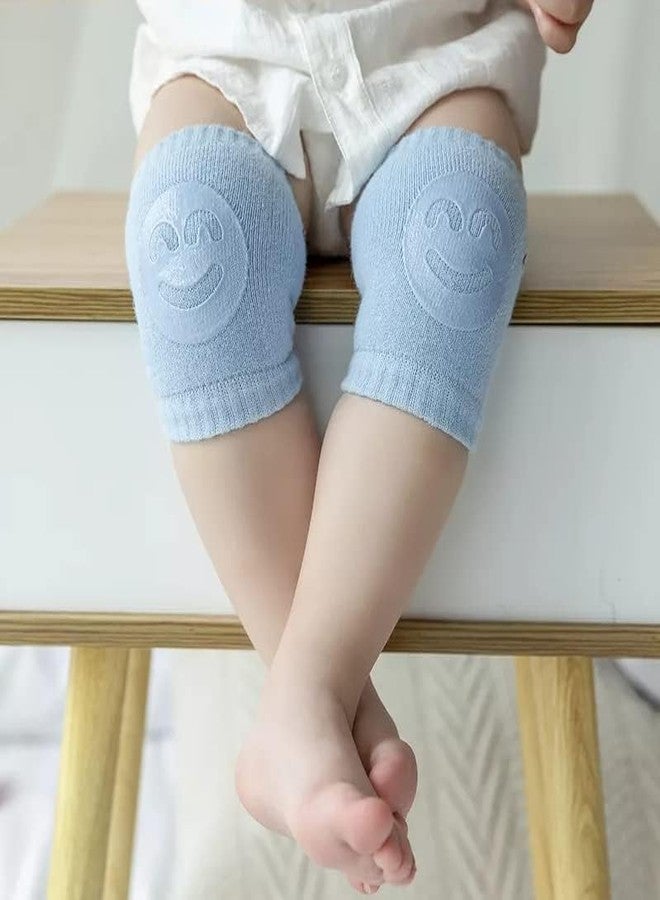 TAPUJI Pack of 2 Pair Baby Smiley Knee Pads for Crawling, Anti-Slip Padded Stretchable Elastic Cotton Soft Breathable Comfortable Knee Cap Elbow Safety Protector Random Color - Image 5