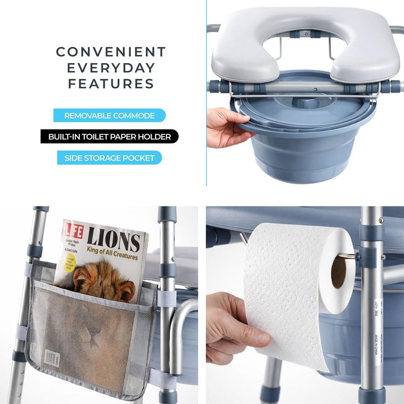 Medical king Toilet Seat Risers for Seniors Bedside Commode for Elderly Width and Height Adjustable Raised Toilet Seat with Handles for Elderly Handicap, Elevated, Pregnant, Fit Any Toilet Heavy Duty Up to 400lbs - Image 3