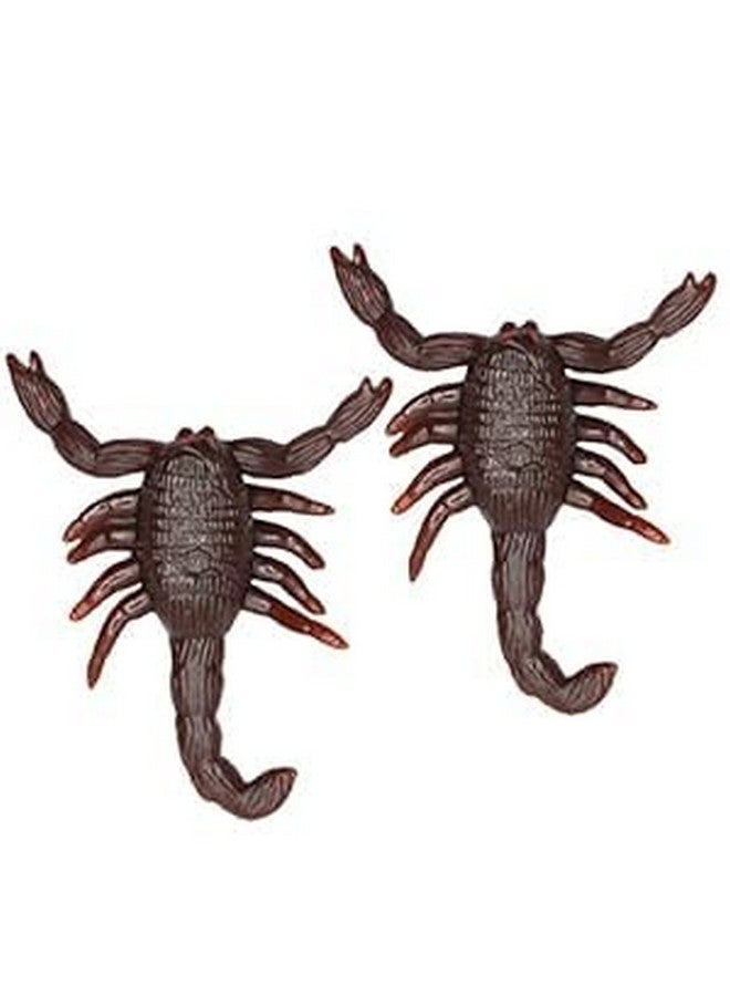 فولي عناصر مقالب كاملة، ألعاب مقالب الحشرات المطاطية ذات المظهر الحقيقي، لعبة المقالب العملية والمزاح، لعبة المقالب المضحكة والمخيفة للأطفال والكبار (عقرب (مجموعة من قطعتين)) - Image 1