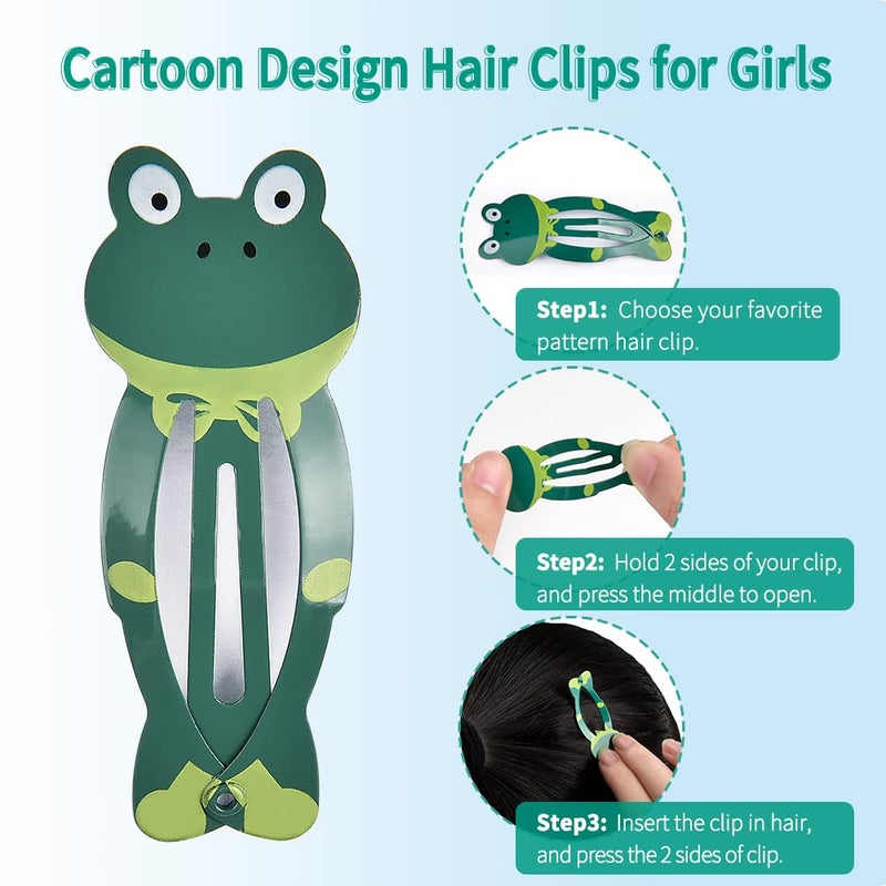 IKOCO Hair Clips for Girl, 42Pcs Animal Pattern Snap Hair Clips, Cartoon Design Barrettes for Toddler Girls - Image 4