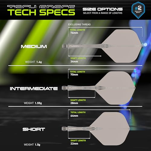 Winmau Darts Fusion Integrated Flight & Shaft System - No.2 Shape & Design - Grey Colour, Short Length - Image 2